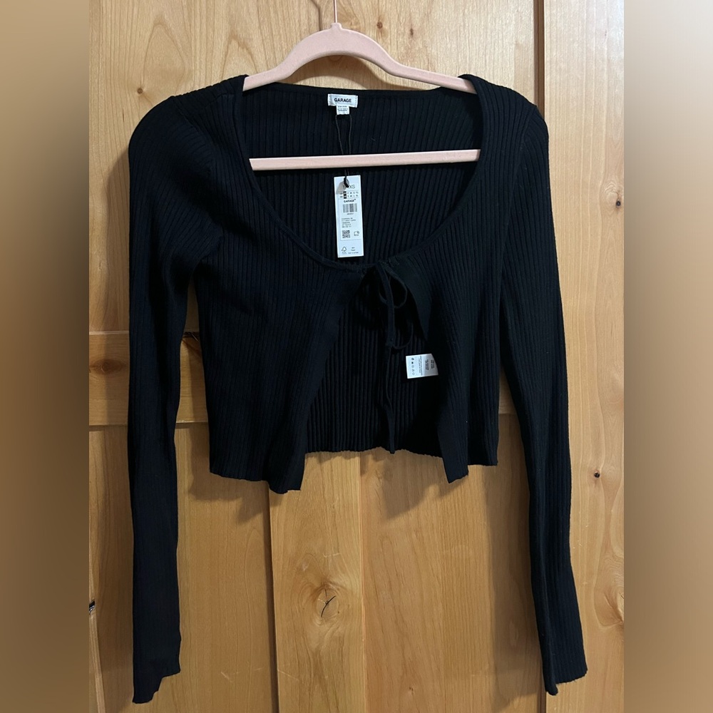Garage, black tie, long sleeve XS